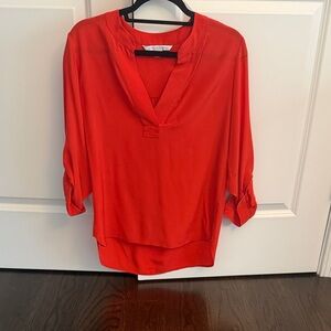 Diane Von Furstenberg Vibrant Orange Blouse